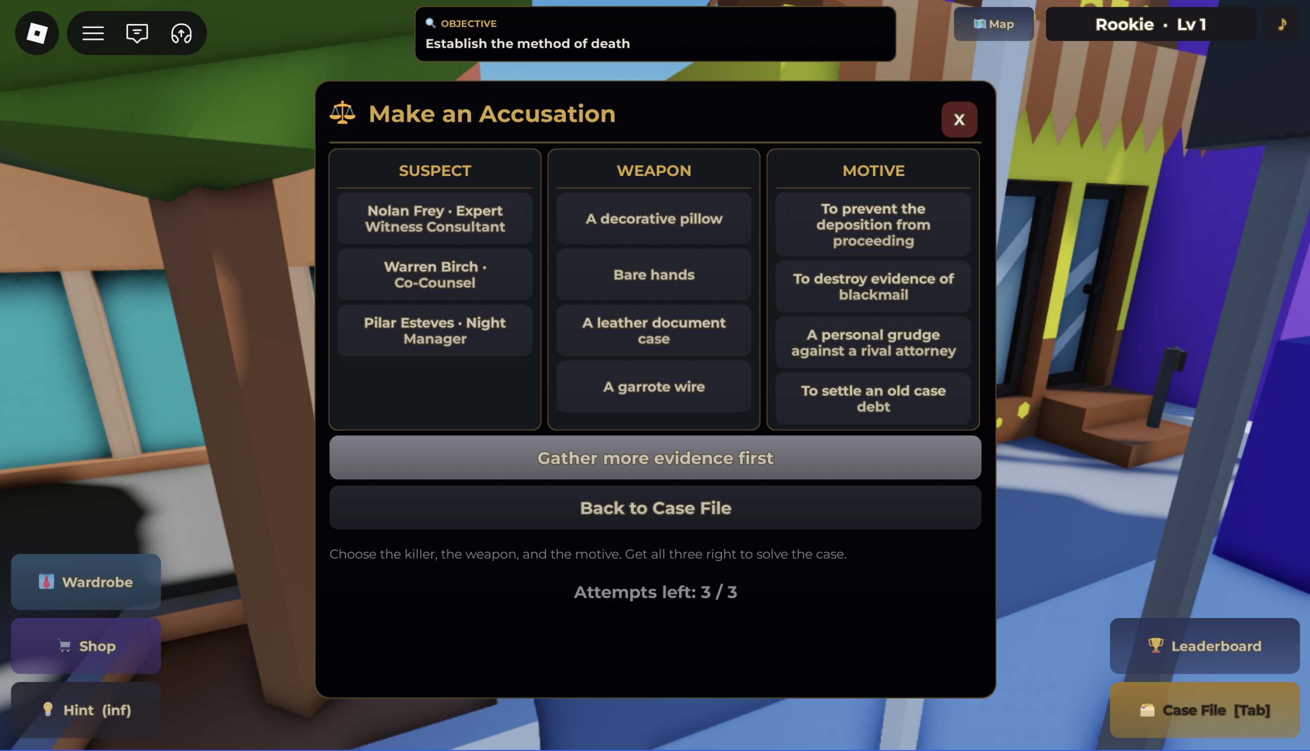 Make an accusation